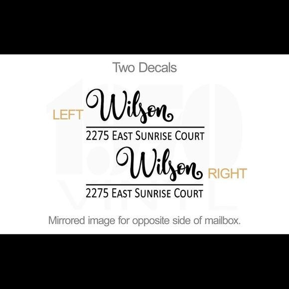 2 Personalized Mailbox Decals Last Name & Address - Picture 3 of 6